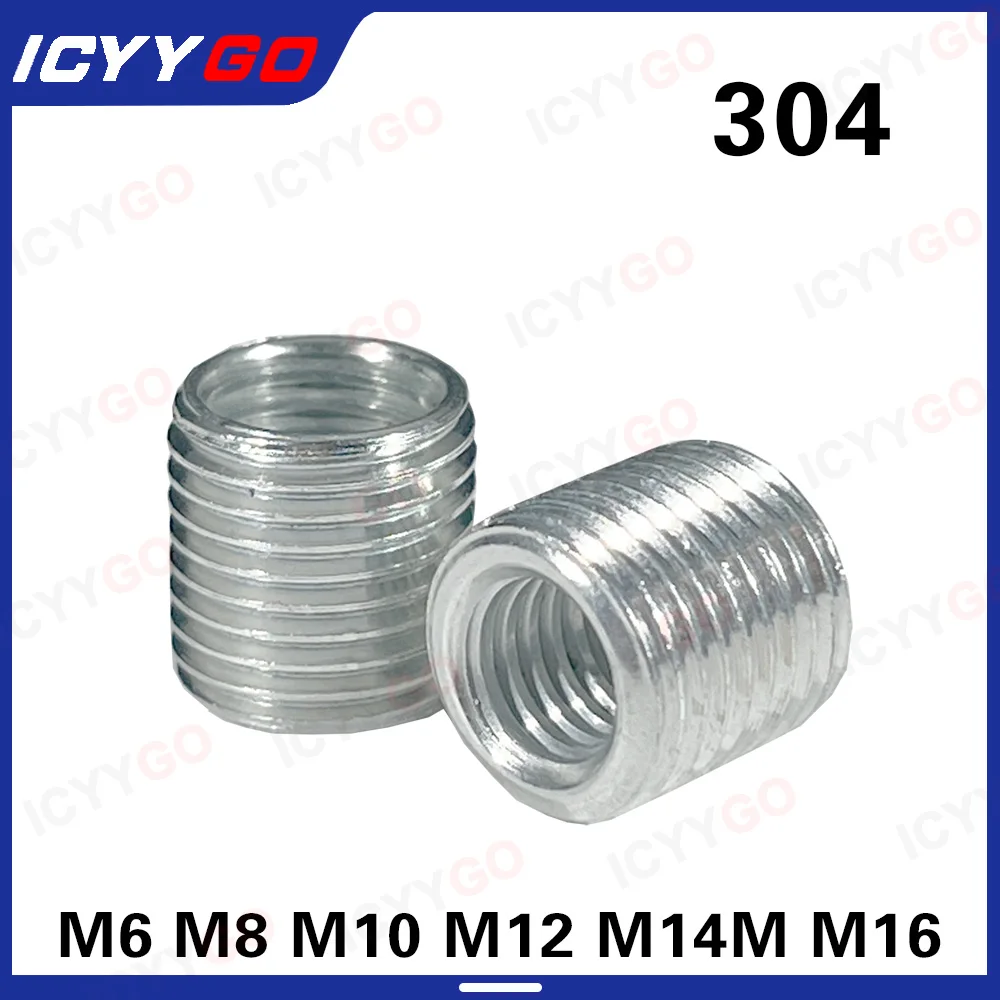 10 PCS Internal And External Thread Adapter M6 M8 M10 M12 M14 Screw Nut Insert Socket Conversion Nut Coupler 304 Stainless Steel