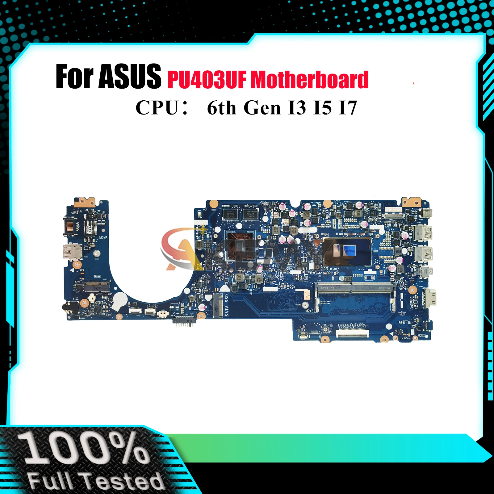 

PU403UF Laptop Motherboard For ASUS VivoBook PU403UF PU403U Notebook Mainboard With I3 I5 I7 CPU 100% tests OK fast shipping stk