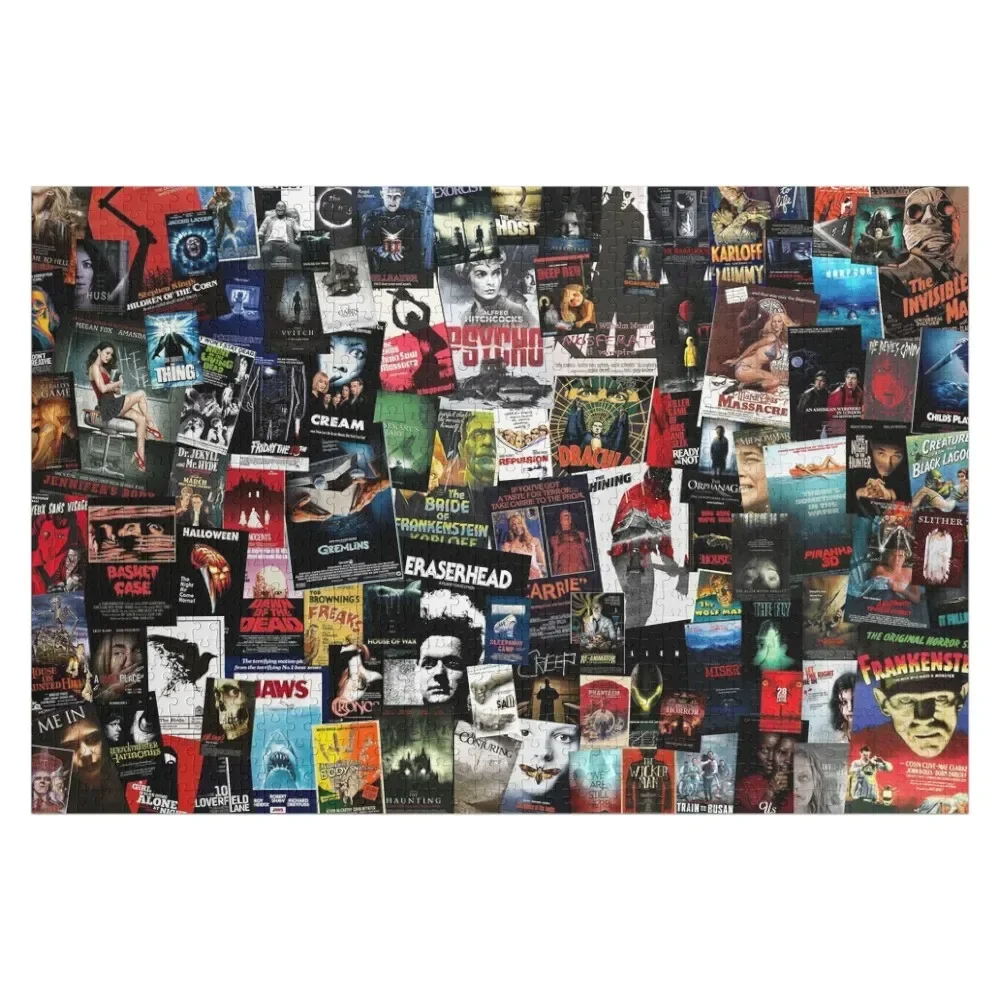 

100 Best Horror Movies of All Time Collage Jigsaw Puzzle Picture Diorama Accessories Puzzle