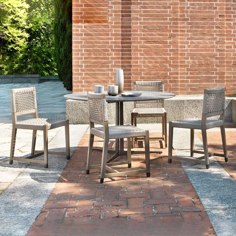 # Cafe Outdoor Furniture Teak Table and Chairs Outdoor Garden Dining Set Chairs for Events  Suitable