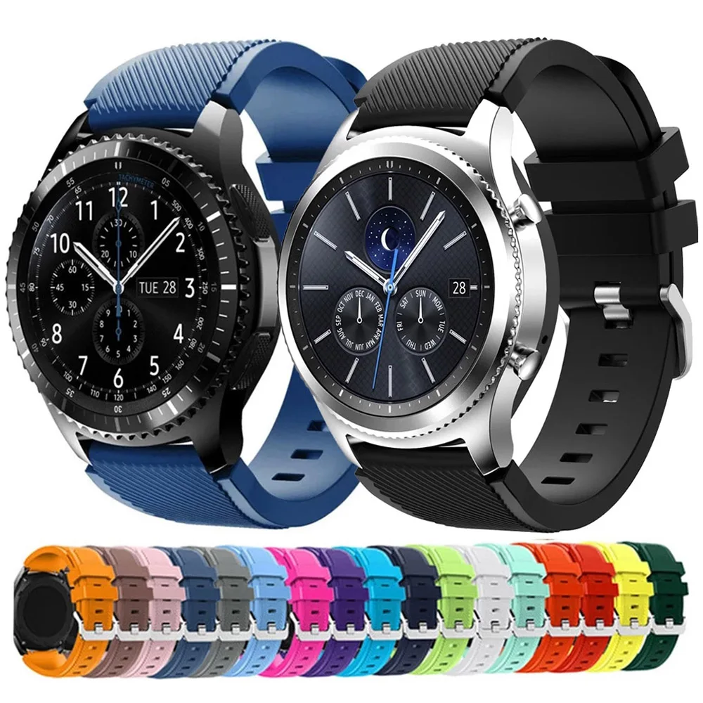 22mm Silicone Strap For Samsung Galaxy Watch 46mm Gear S3 Smart Watch Band for Huami Amazfit GTR 47mm Pace Stratos 3 2 2S