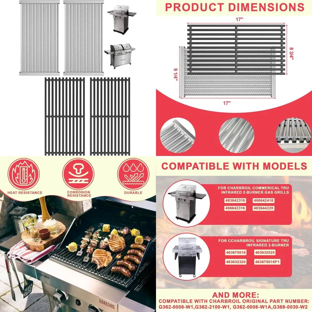 

17 Charbroil TRU-Infrared Plates & Grates for Models 463642316, 463675016, 466642416, 463644220, 463632320, 463644220P1, G362-21