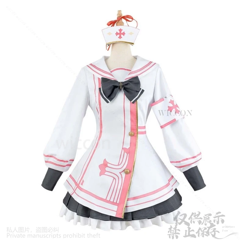 อะนิเมะเกม Blue Archive Sumi Serina คอสเพลย์เครื่องแต่งกายสีชมพูพยาบาลชุด Lolita วิกผมสําหรับหญิงหญิงคริสต์มาสที่กําหนดเอง