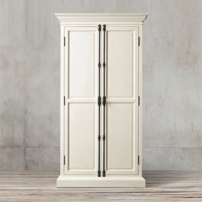 

Американский шкаф из цельного дерева, винтажный шкаф для старых дверей, четырехдверный шкаф для спальни, настенный шкафчик на заказ