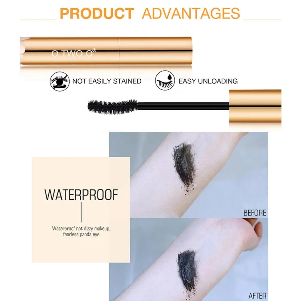 O.TWO.O 3D Mascara Black Lash Eyelash Extension Eye Eyelash Long Lashes Brush Beauty Makeup Long-wearing Curling Gold M9Q6