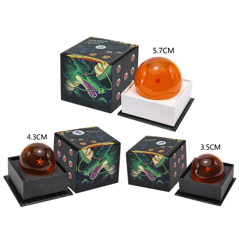 3.5/4.3/5.7CM Anime Dragon Ball 1 2 3 4 5 6 7 Star Seven Stars Dragon Balls  Orange Resin Crystal Globe Collection Toy Gift