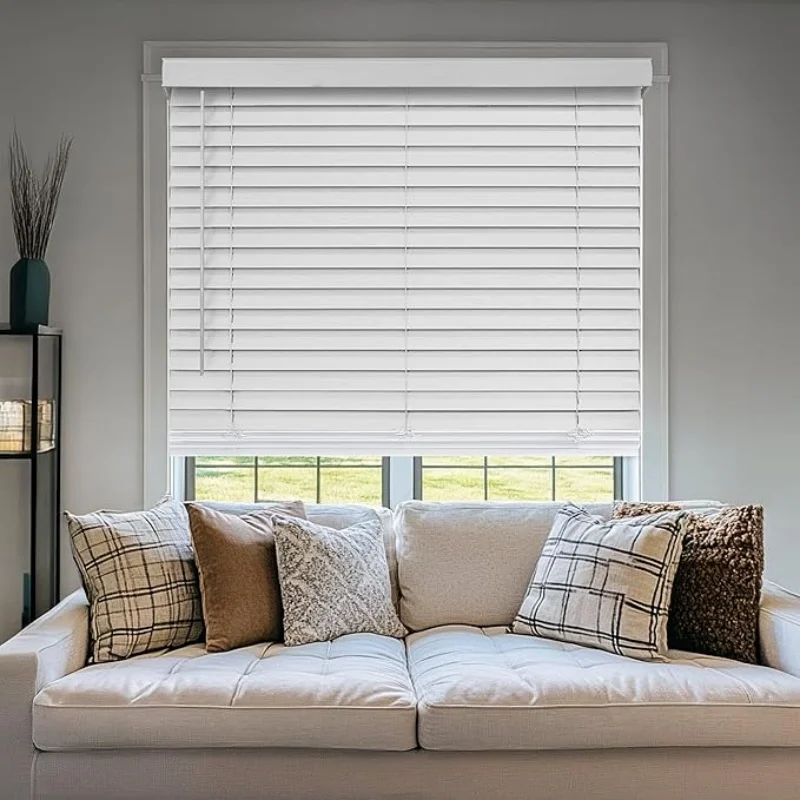 

2025Factory Direct Sale Temperature Resistance Faux wood Wand Control Manual Spring Cordless Venetian Wooden Blinds For Window