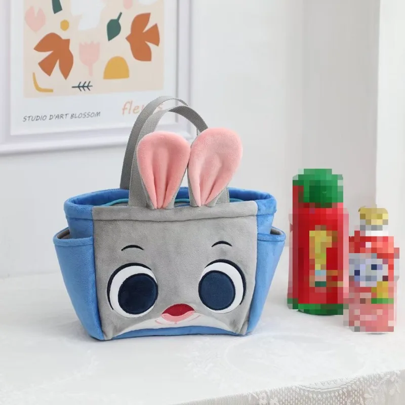 Disney Zootopia NickWide JudyHopps cartoon cute girl heart plush doll shape simple small square bag portable lunch box hand bag