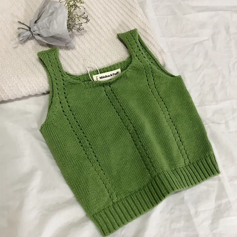 

Summer Girls Sweet Knitted Vest Mp brand Toddler Sleeveless Tee Shirts Cute Girl Sweater Vest Top