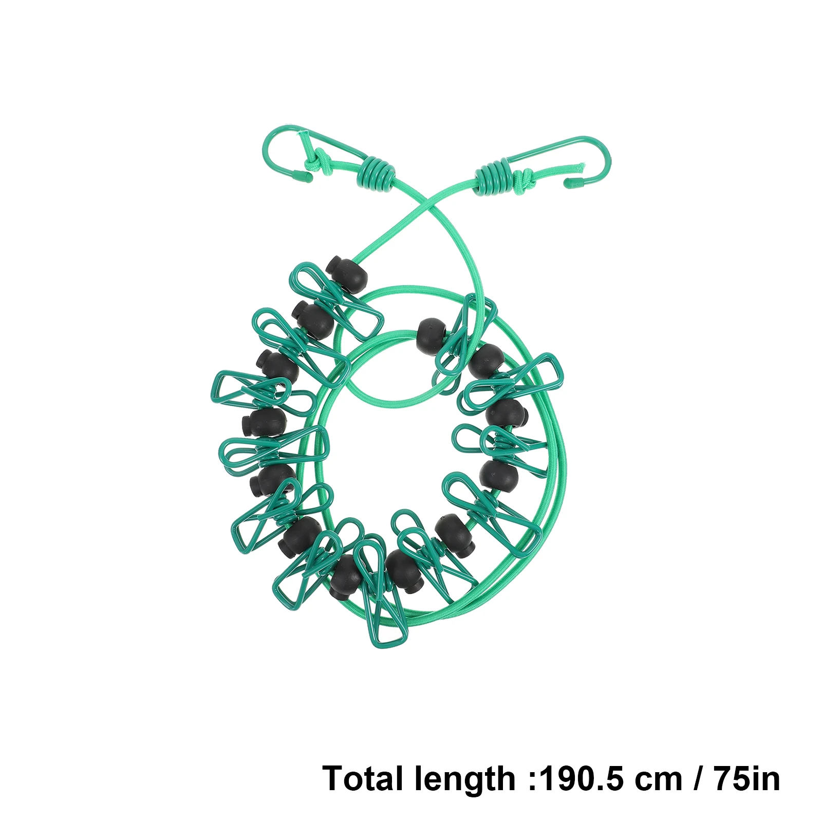 

2pcs Outdoor Windproof Telescopic Clothesline Non-Slip Rope With Metal Hooks Strong Clothespins Easy Storage Home Travel