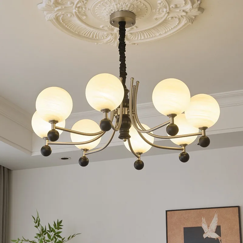 

American antique chandelier living room magic bean lamp bedroom dining room modern simple retro