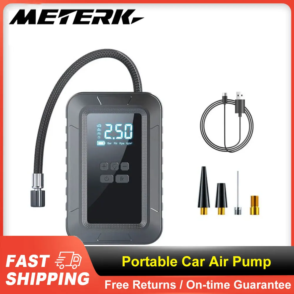 Portable Car Air Pump 150PSI Cordless Air Compressor Handheld Electric Tire Inflator with LED Light Support Auto-Off Function