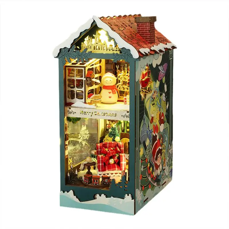 Christmas Themed Book Nooks Miniature Doll House Book Nook Craft Kit Diorama Kits for Teens and Adults Booknook Decor Home Decor