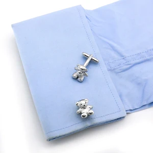 Igame Bärenmanschette Links für Männer, silberne Farbe, schönes Teddy -Design, Messingqualitätsmaterial 6 Hauptverkäufe Bear Tous Joia - №4