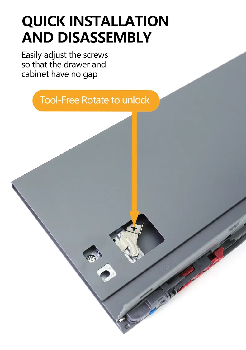 Hot Sale Soft Close Drawer Slide Rail 45mm Width For Kitchen Dining Outdoor Bedroom Furniture Cabinet Accessory