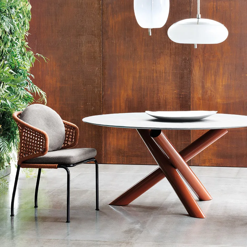 

Outdoor Slate Round Table Outdoor Hotel Villa Courtyard Terrace Outdoor Garden Leisure Table and Chair