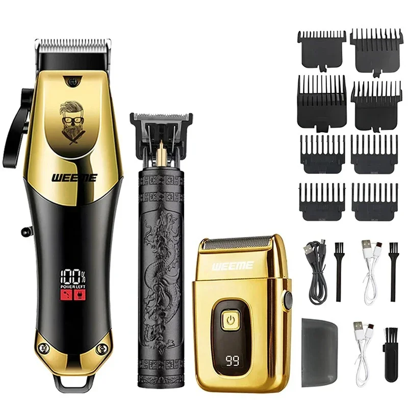 2026 Vintage Men's Electric Hair Clipper Rechargeable Beard Trimmer with Foot Hair Trimmer Kit USB Fast Charging Hair Clipper