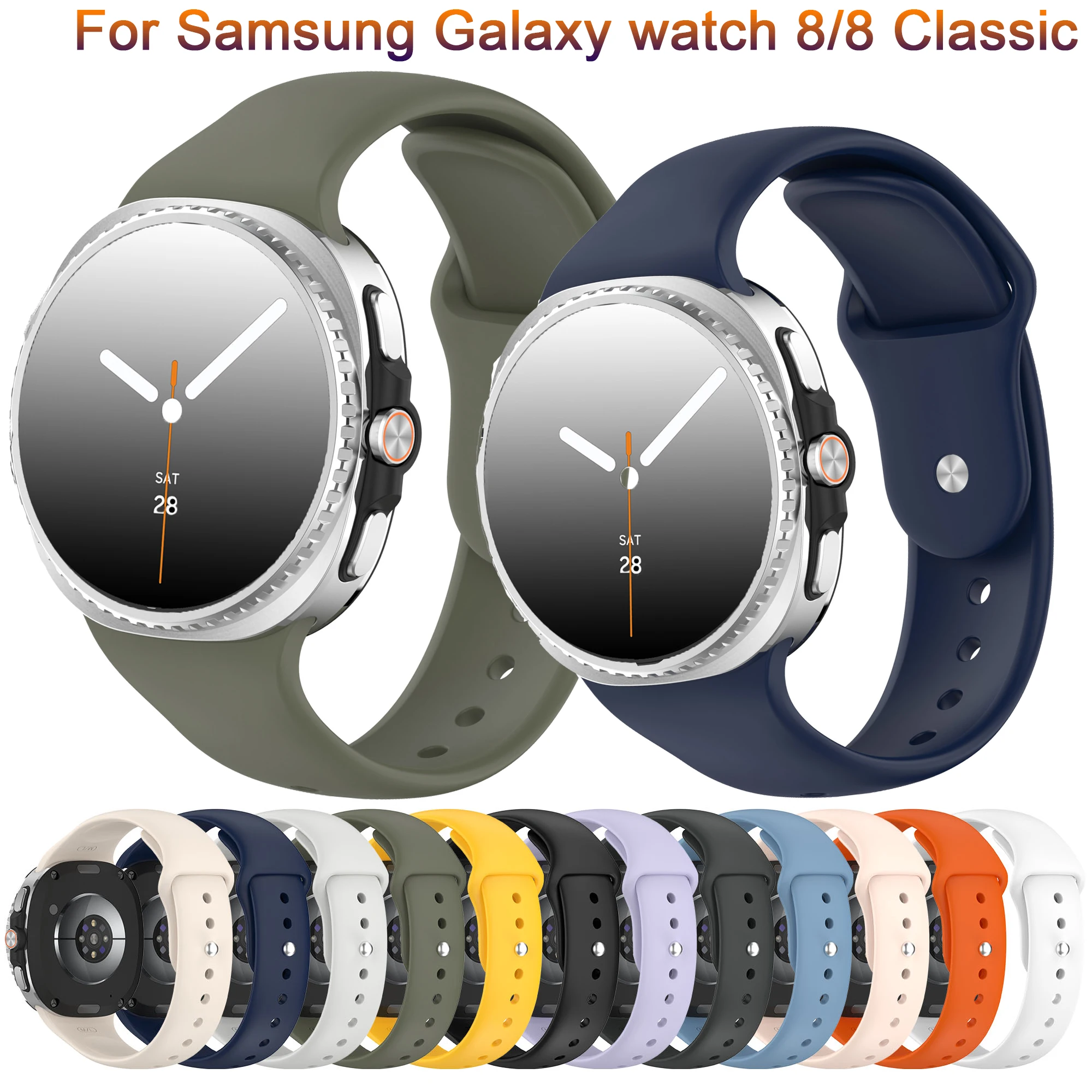 

Silicone Strap For Samsung Galaxy Watch 8 44mm 40mm Band Sports Bracelet For Samsung Watch 8 Classic 46mm Accessories Correa New