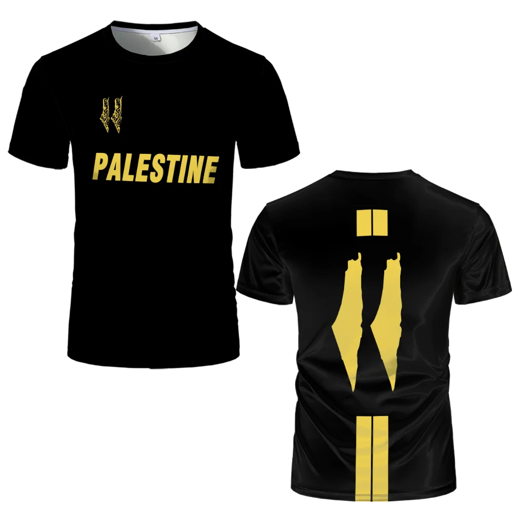 Palestine Football Jersey Men Women T Shirts Luxury Digital Print Soccer Uniform Summer Palestinian Flag Oversize Kids/Adult Top