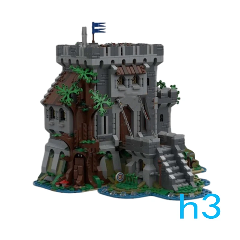 

Spot MOC-218172 2184 шт., средневековый замок, лесное здание, сборка мелких частиц, строительные блоки, образовательная игрушка, модель, украшения