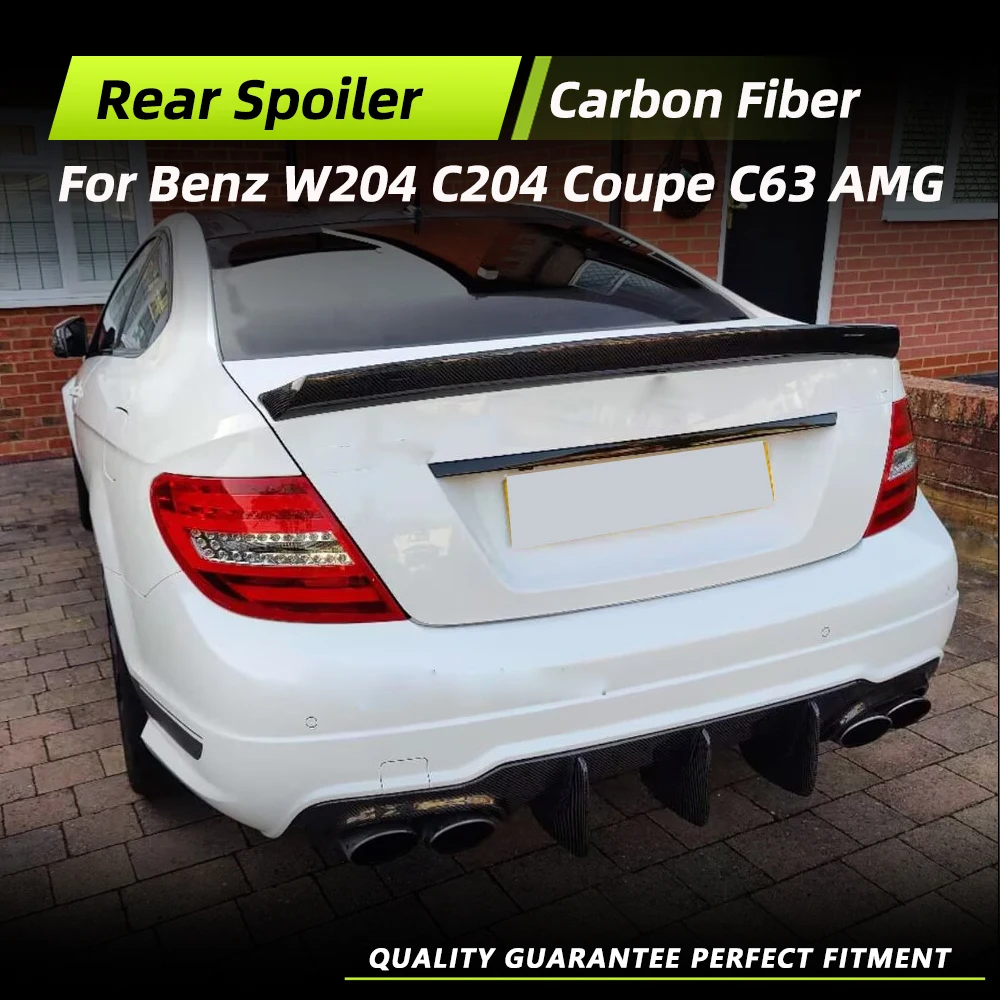 

Carbon Fiber Car Rear Trunk Spoiler For Mercedes Benz Class W204 C204 Coupe C63 AMG 2008-2014 FRP Car Rear Highkick Spoiler