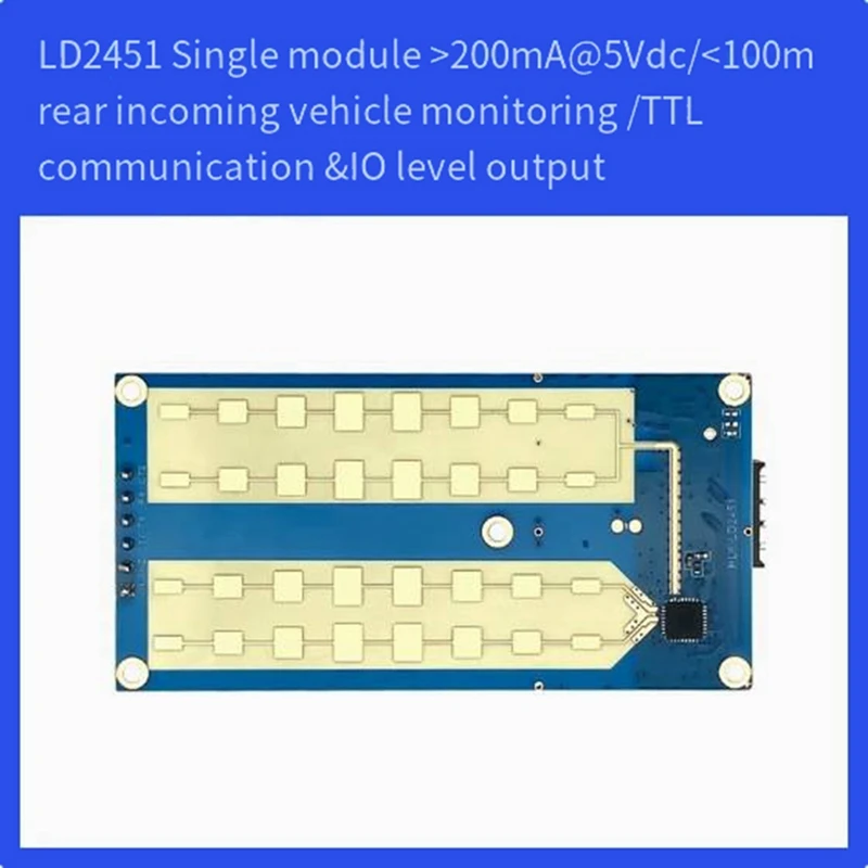 LD2451 24G Vehicle Ranging Speed Measurement Millimeter Wave Radar Vehicle Condition Monitoring Sensor Module