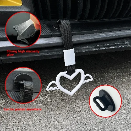Train Bus Handle Hand Strap Ring Heart Styling Drift Charm Strap Drift Auto Warning Ring Car Strap Car Rear Bumper Supplies