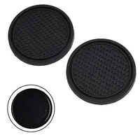 2pcs Black Car Auto Cup Holder Anti Slip Insert Coasters Pads Interior Accessories Universal Fits Perfectly For Most Cups 5