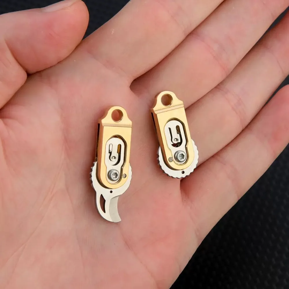 Mini 7CR Steel Hardness Knife Brass Outdoor EDC Camping Tactical Self Defense Fruit Box Opening Tool