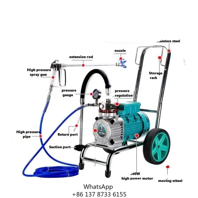 Juncheng Superior Electric Airless Paint Pump Machine Easy To Operate With Powerful Motor For Mortar Spraying