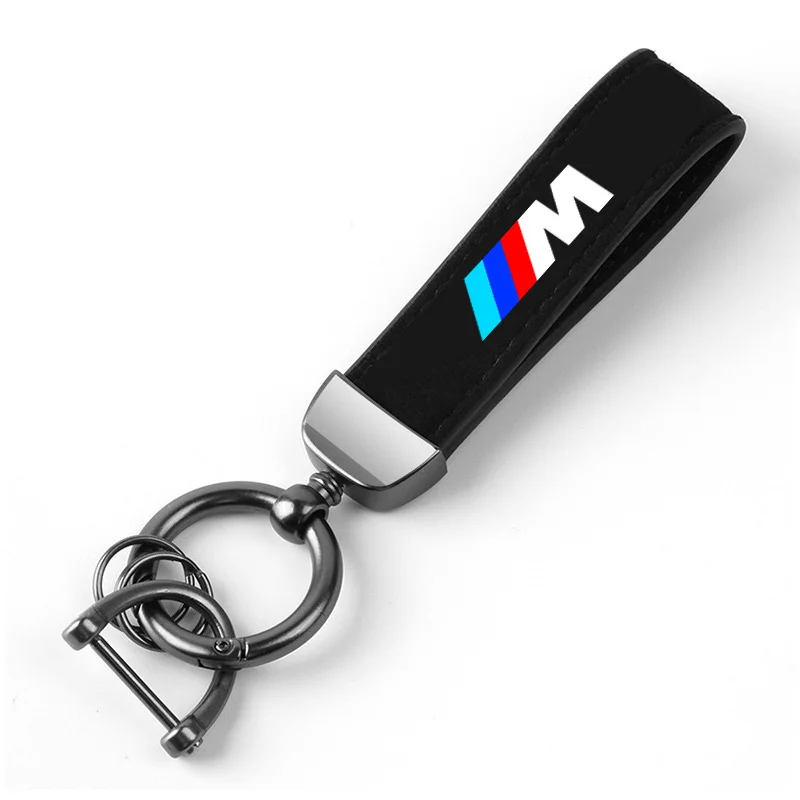 Car Suede Keychain Leather Key Chain For BMW M Power Performance M3 M5 X1 X3 X5 X6 E46 E39 Car Key Strap Waist Wallet Keyrings