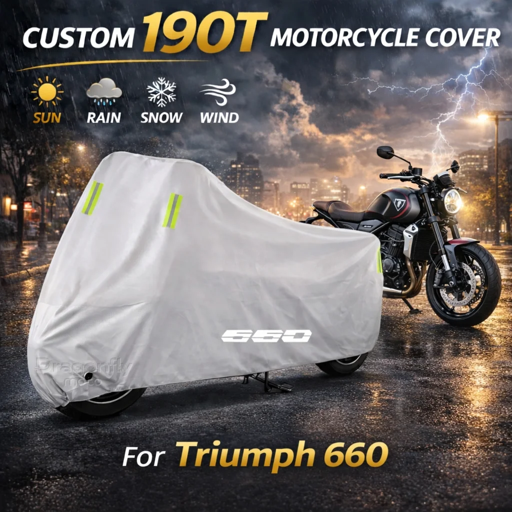 For Triumph Trident 660 Sport Tiger 660 Trident660 Motorcycle Cover Silver Waterproof UV Rain Dust Sun Outdoor Indoor Protector