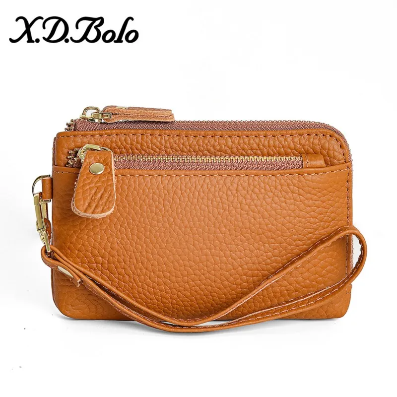 

Роскошный кожаный женский кошелек в европейском и американском стиле, держатель для карт большой емкости с несколькими отделениями и ремешком на запястье