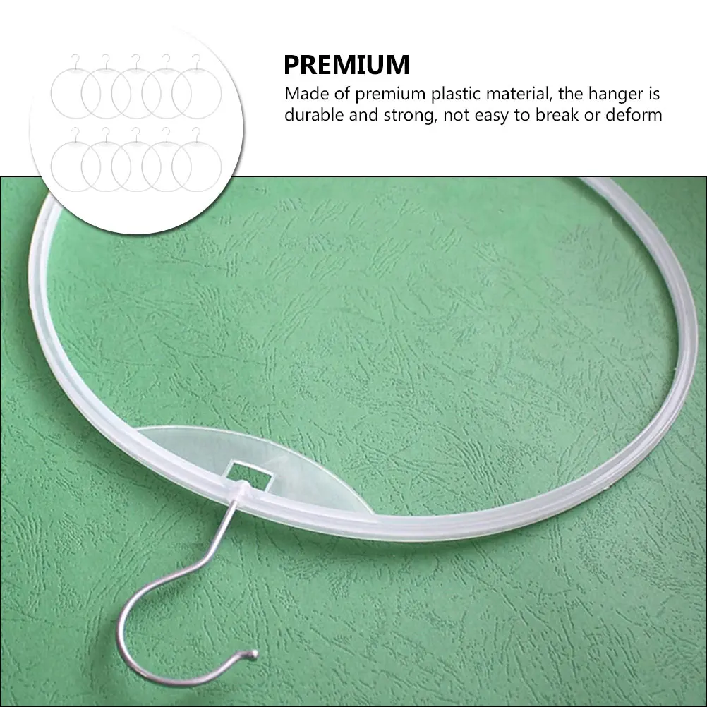

10pcs Round Bikini Display Stand 31cm White Plastic Hangers Women Swimsuits Lingerie Closet Briefs Organizer Scarf Tie Wardrobe