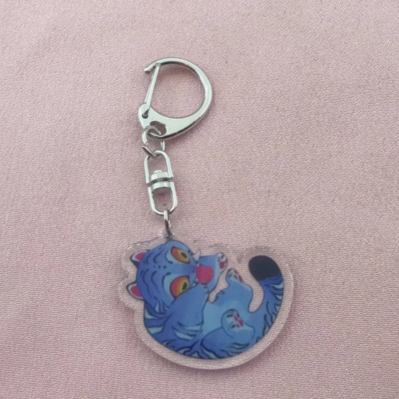 8pcs acrylic cute cat keychain, the best gift image 5