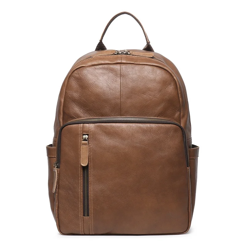 

Nesitu High Quality Vintage A4 Green Black Brown Genuine Leather 14'' Laptop Women Men Backpack Cowhide Travel Bag M1788