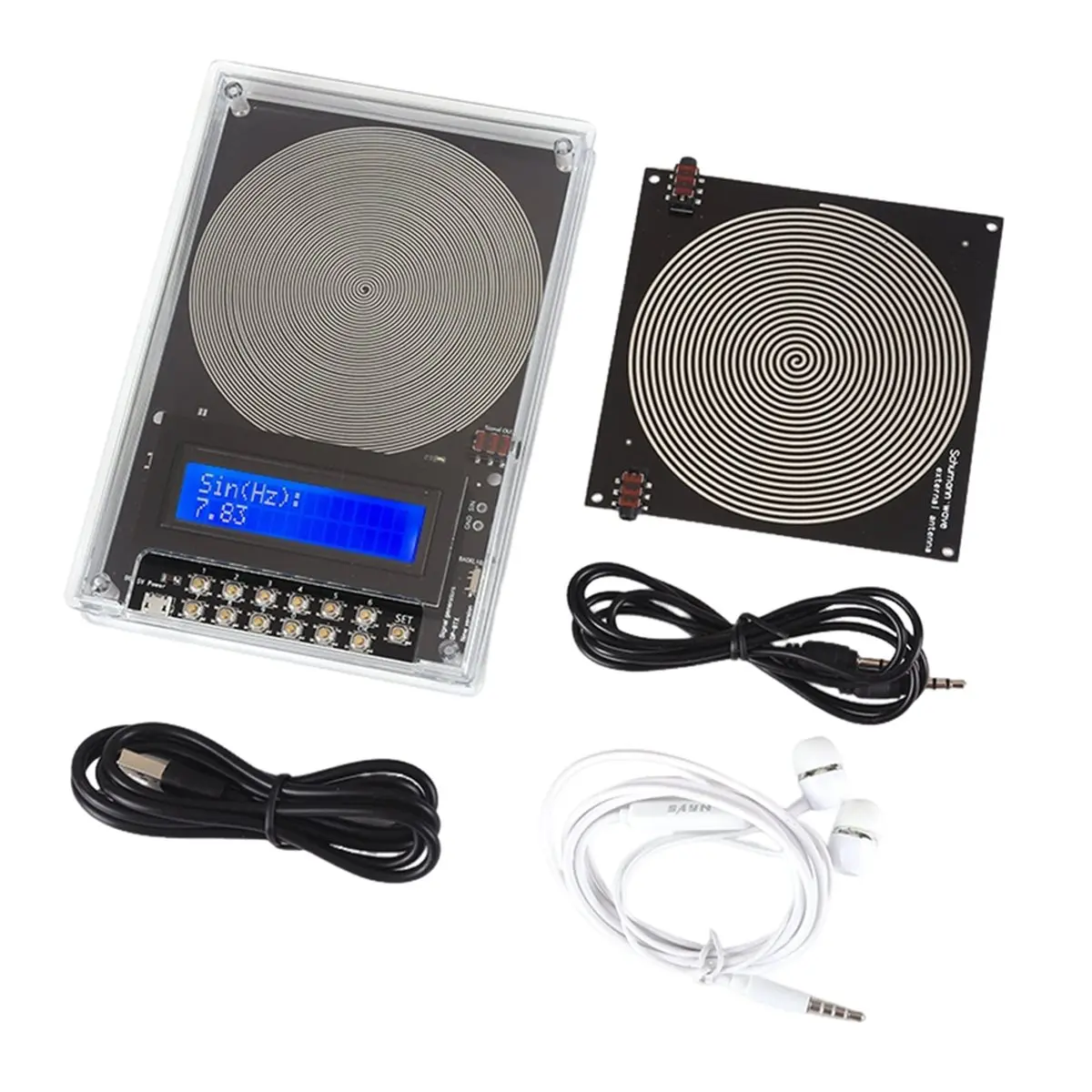DT75BG  Resonance Generator with Antenna Plate 0.1-99999Hz Adjustable Frequency Healing Device Sine Wave Generator