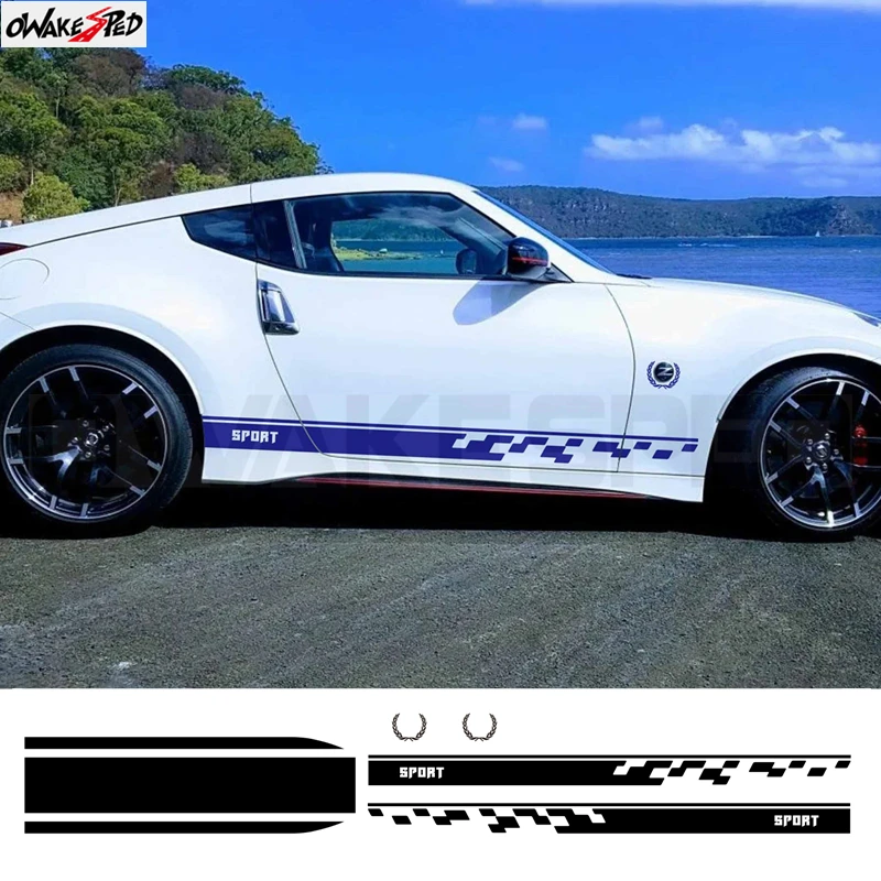 

For NISSAN 370Z Car Hood Bonnet Door Vinyl Film Left and Right Side Strips Stickers Decal Decoration Z Car Styling Accessories