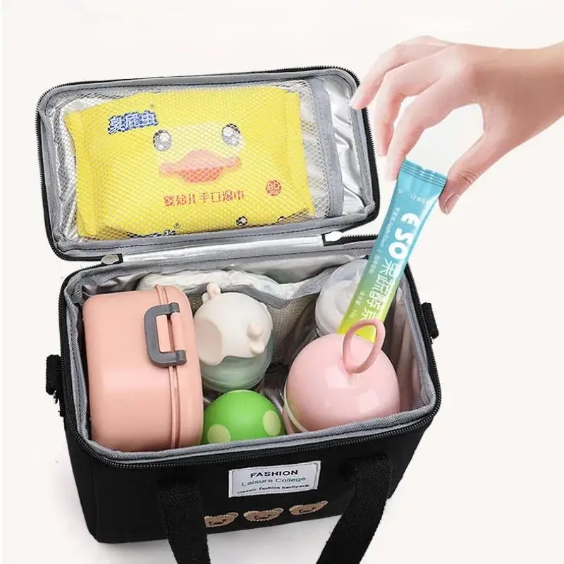 Practical Lunch Bag Girls Insulated Canvas Cooler Handbag Aluminium Foil Thermal Food Box Family School Picnic Dinner Container