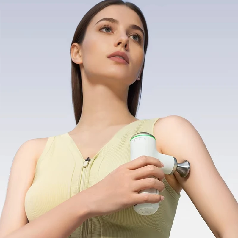 

Портативный массажный пистолет для глубокого воздействия на ткани (фасции) с регулируемой амплитудой, профессиональный мини-массажер премиум-класса для головы, высокое качество, 4-10 мм