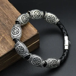 Norse Runes Bracelet Vikingo 7Pcs Vegvisir Compass Runes Beads  Amulet Viking Bracelet Slavic Accessorier