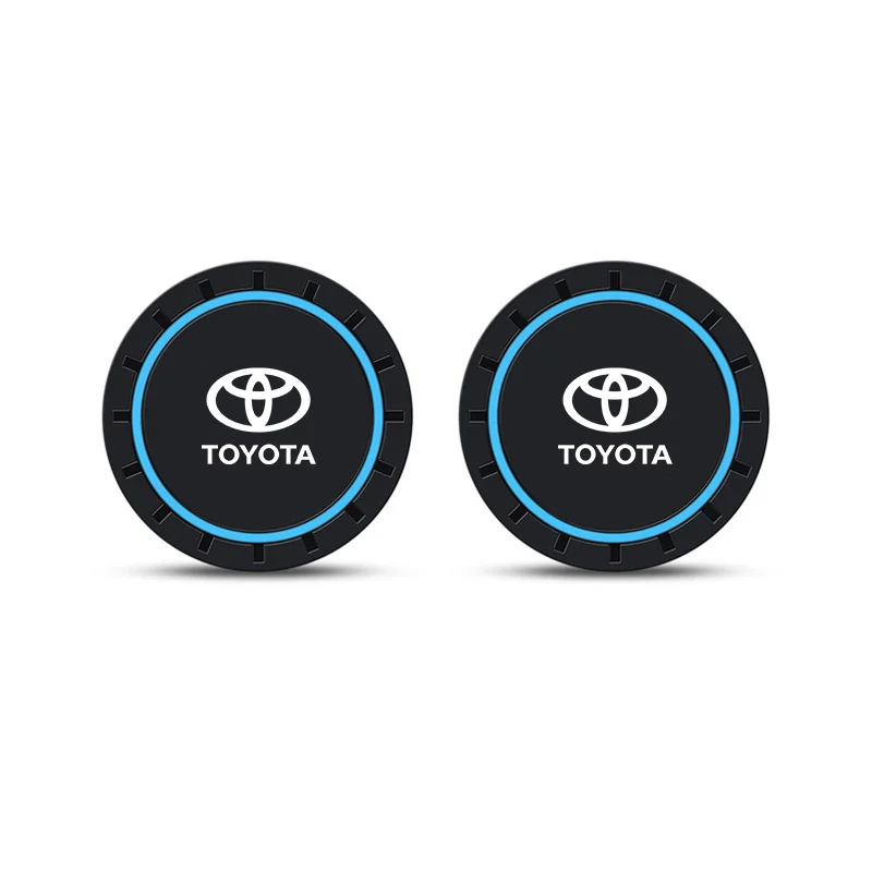 2 Pieces PVC Silicone Car Coaster Water Cup Bottle Holder Mat Anti-Slip Pad For Toyota Corolla Camry Yaris Rav4 Prado CHR TRD VI