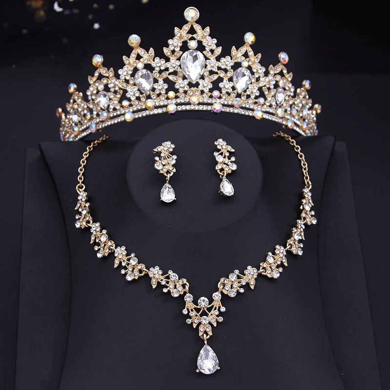 Cenmon Baroque Green Crystal Bridal Jewelry Set 4