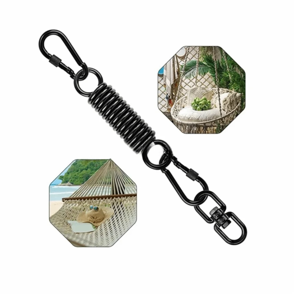 Rustproof Hanging Chair Swing Spring Large Load Capacity with 2 Hooks Chair Hanging Kit Easy Installation 360 Degree Rotation