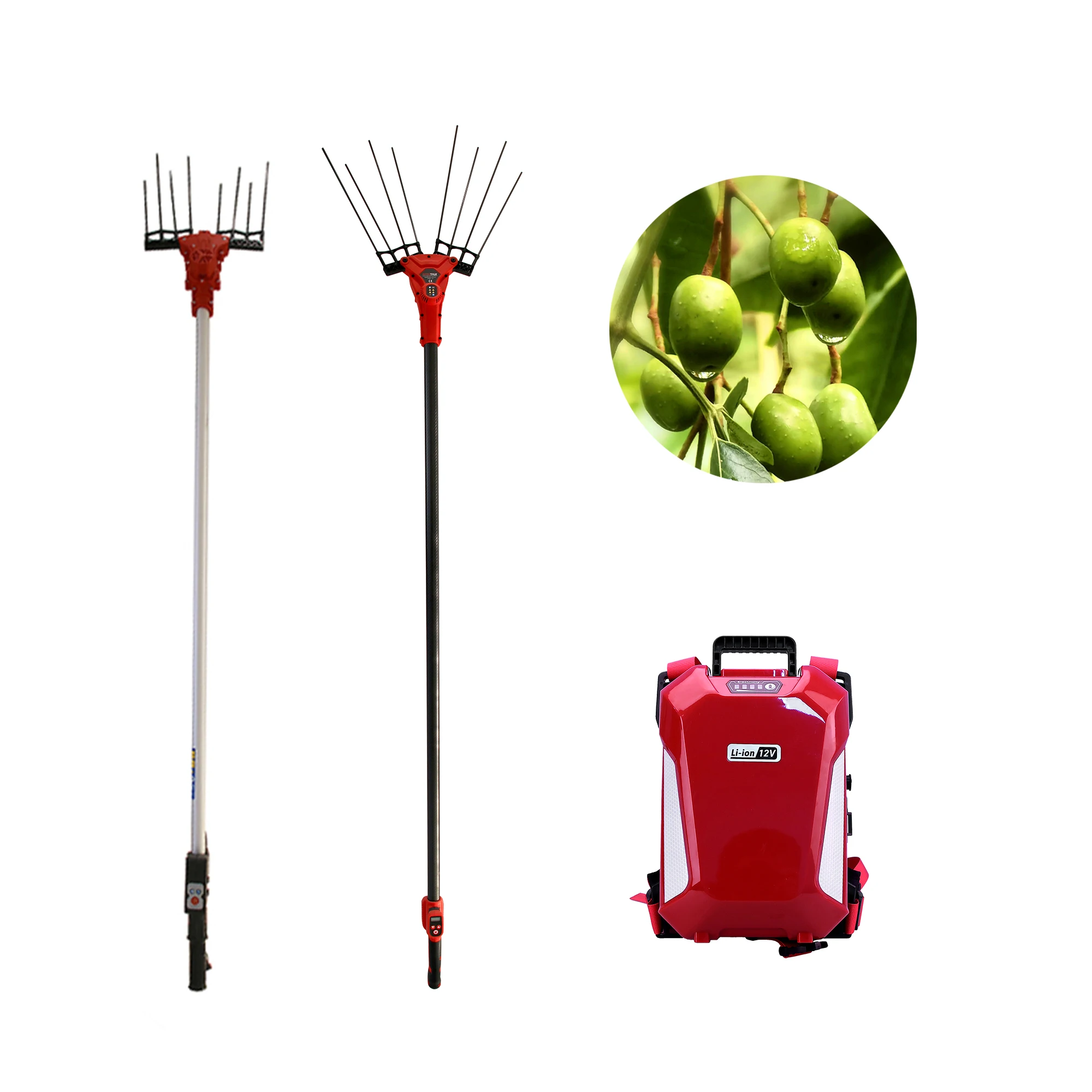 

High Quality Brushless Motor Handheld Olive Harvester Electric Vibrating Portable Olive Picker Shaking Machine High Safety