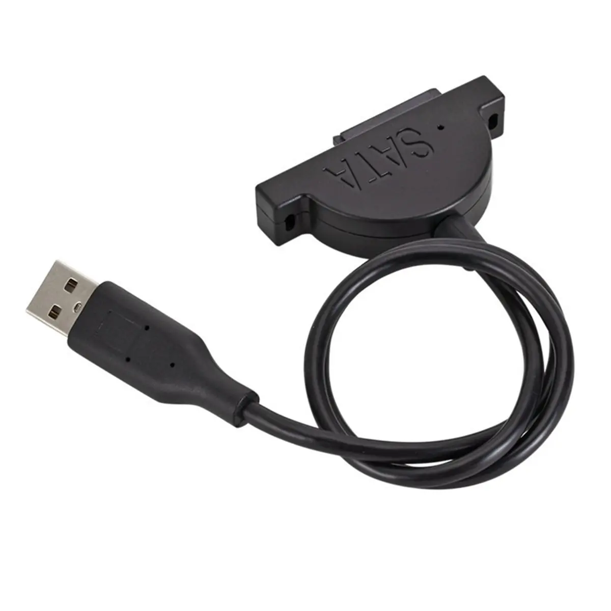 Adaptateur ABGN USB 2.0 vers Mini SATA II 7+6 13 broches pour lecteur CD/DVD ROM Slimline d'ordinateur portable, câble convertisseur avec vis, style robuste