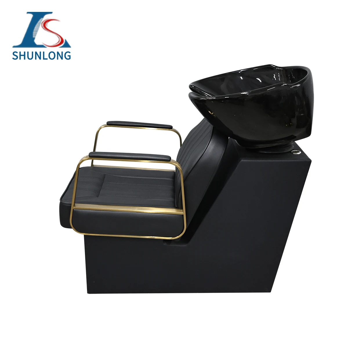 Saloon Equipment Shampoo Ceramic Bowl Chair Salon White Backwash Sink Beige Shampoo Chair