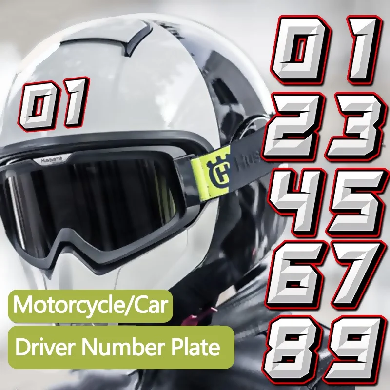 Motorcycle Racing Number Stickers DIY Refit Reflective Sticker Car Styling Three-dimensional Realistic Motorcycle Head Decals