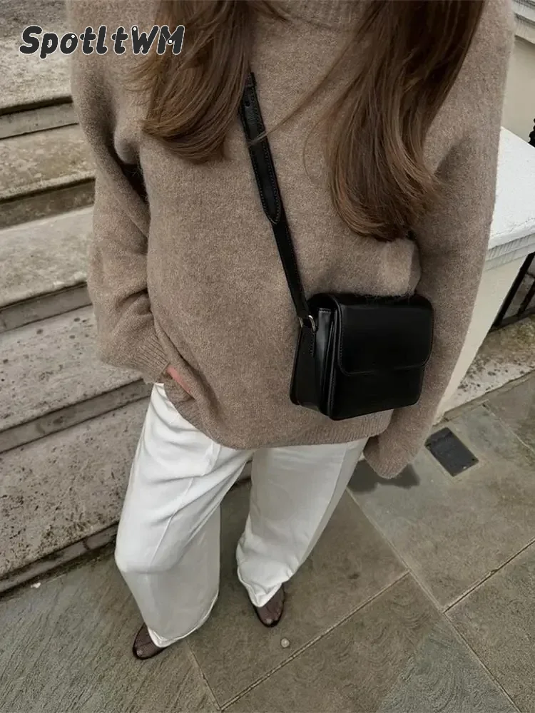 Autumn Wool Blends Round Neck Knit Pullover Women Casual Long Sleeve Loose Warm Sweater Autumn New Ladies Commute Street Jumper