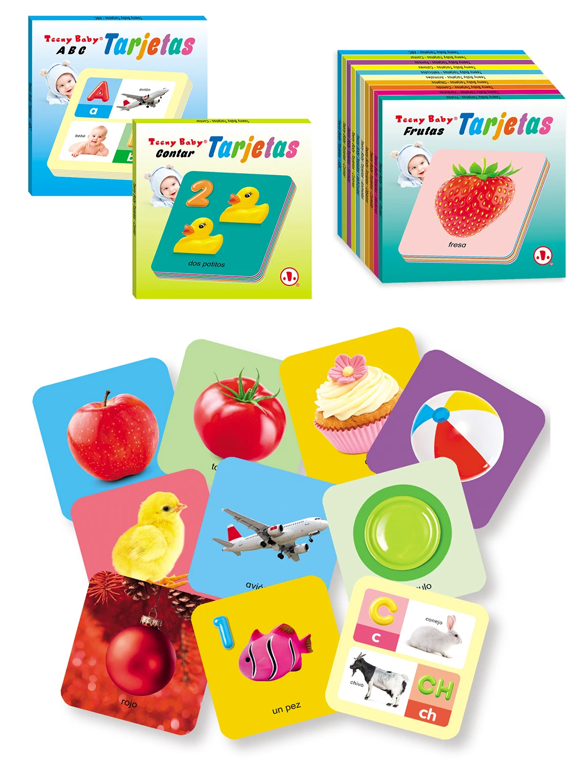 1 Set of 10 Boxes Spanish Kids Encyclopedia Learning Cards Colorful Visuals Cognitive Enhancement Enlightenment Puzzle Learning